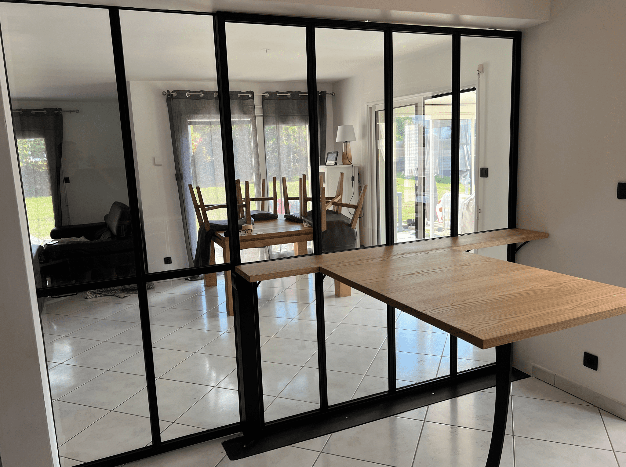 verrière cuisine avec plan de travail L'Atelier Steel Concept
